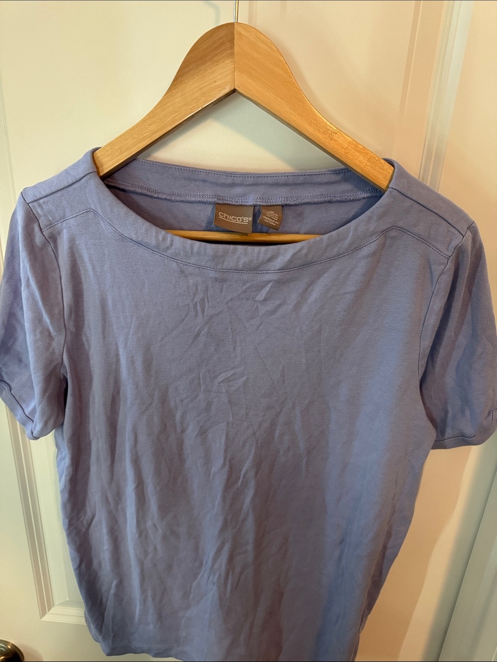 Chico's Lavender Crewneck Short-Sleeve Tee